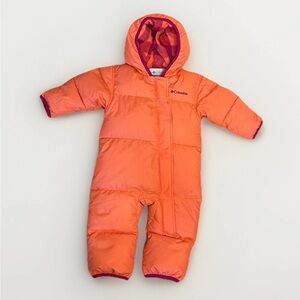 Columbia Snuggly Bunny Down Fleece Hood Bunting 6-12 Months Baby Infant Snowsuit